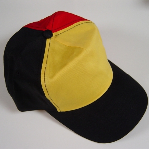 P1390BE tricolor -  Cotton cap 5-pannel in Belgische driekleur