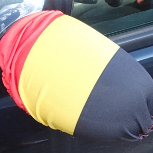 Car mirror socks in Belgium tricolor