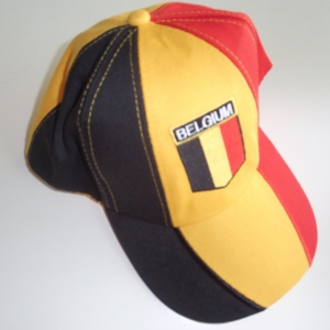 Baseball cap tricolor, with embroided Brlgium flag